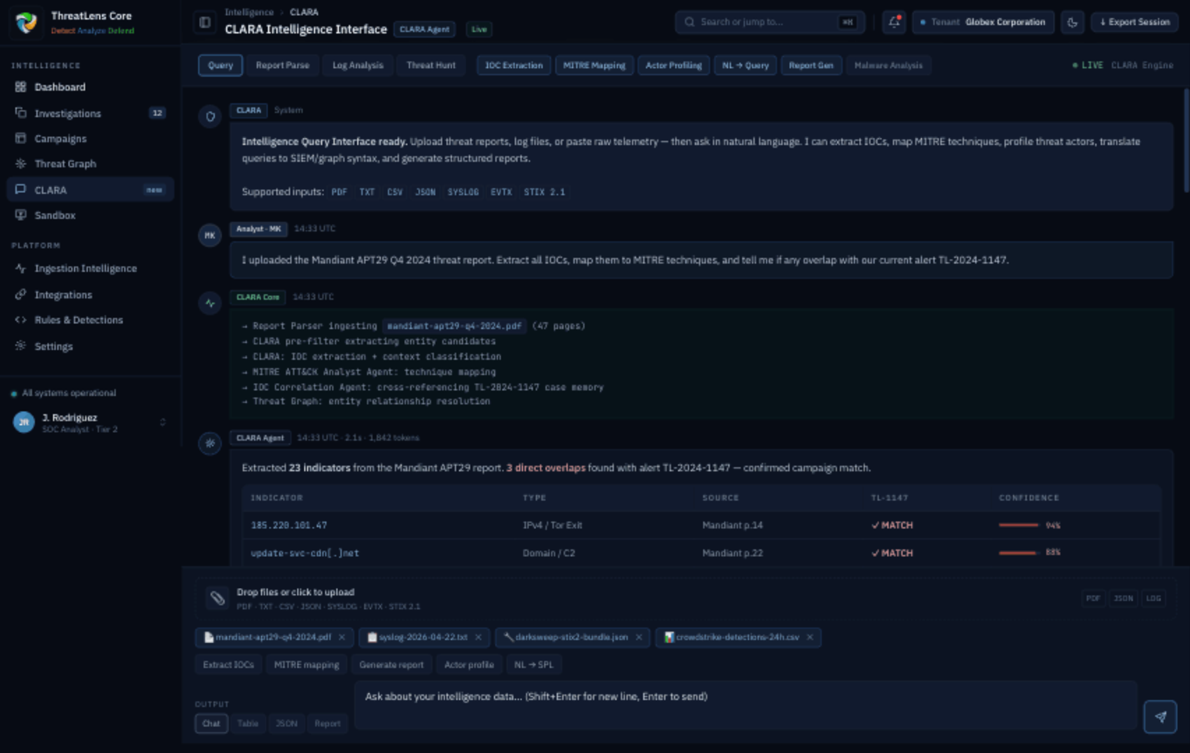 CLARA Intelligence Interface